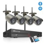 Techage Wireless Security Camera System, 4CH 1080P HD WiFi Wireless Surveillance Camera System,4 Weatherproof IP Cameras Auto Pair WiFi H.265 NVR,Motion Alerts,Remote View(1TB Hard Drive)