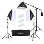 Kshioe Photography Softbox Lighting Kit Continuous Lighting System Photo Equipment Soft Studio Light with Light Stands and Convenient Carry Bag (3 softboxes-24”x24”)