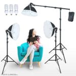 LINCO Lincostore Photography Studio Lighting Kit Arm for Video Continuous Lighting Shadow Boom Box Lights Set Headlight Softbox Setup with Daylight Bulbs AM262