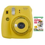 Fujifilm instax Mini 9 Instant Camera (Yellow) and Film Twin Pack (20 Sheets) Bundle (2 Items)