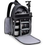 CADeN Camera Bag Sling Backpack, Camera Case Waterproof with Modular Inserts Tripod Holder for DSLR/SLR and Mirrorless Cameras (Canon Nikon Sony Pentax)