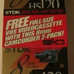 TDK HS120 8mm High Standard Blank Cassette 2-Pack w/ Bonus TDK T-120 Blank VHS Factory Pack