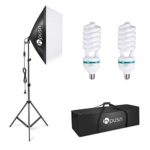 HPUSN Softbox Lighting Kit Photography Studio Light with 20-inch X 28-inch Reflector and 2pcs 85W 5500K E27 Bulb, Professional Photo Studio Equipment for Portrait Fashion Photography Video, etc.
