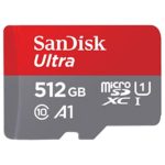 SanDisk 512GB Ultra microSDXC UHS-I Memory Card with Adapter – 100MB/s, C10, U1, Full HD, A1, Micro SD Card –  SDSQUAR-512G-GN6MA