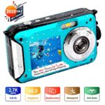 Underwater Camera FHD 2.7K 48 MP Waterproof Digital Camera Selfie Dual Screen Full-Color LCD Displays Waterproof Digital Camera for Snorkeling (806BC)
