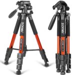 ZOMEI Compact Light Weight Travel Portable Aluminum Camera Tripod for Canon Nikon Sony DSLR Camera with Carry Case(Orange)