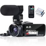 Video Camera Camcorder WiFi FHD 1080P 30FPS YouTube Vlogging Camera Recorder 26MP 3.0 inch Touch Screen 16X Digital Zoom IR Night Vision Camcorder with Remote,Microphone,and 2 Batteries