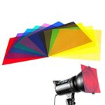 10 Pieces Colored Overlays Light Gels Transparency Color Film Plastic Sheets Correction Gel Light Filter Sheet, 12 by 12 Inch,10 Assorted Colors
