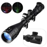 Beileshi 6-24X50mm AOEG Optics Hunting Rifle Scope Red/Green Illuminated Crosshair Gun Scope With Flip Up Scope Covers