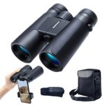 konpcoiu 12×42 Roof Prism Binoculars for Adults, Portable and Waterproof Compact Binoculars with Low Light Night Vision,BAK4 Prism FMC Lens HD Clear View for Bird Watching, Hunting, Travel, Concerts