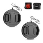 72mm Universal Camera Len Cap(2 Pack),Snap-on Center Pinch Lens Cover with Ladybug & Coal Elf Hot Shoe,72mm Thread Lense Lens Protection Cover Fit for Sony Nikon Canon Pentax Panasonic DSLR Camera