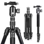 UBeesize 61.4-inch Camera Tripod, 12kg/26.4lb Load Aluminum Travel Tripod Stand, Compact and Lightweight Video Tripod for DSLR Cameras, Projectors, Camcorders, Canon and Nikon