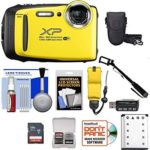 Fujifilm FinePix XP130 Shock & Waterproof Wi-Fi Digital Camera (Yellow) with 32GB Card + Battery + Cases + Float Strap + Selfie Stick + Ultimate Deals Cloth