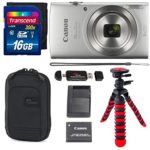 Canon PowerShot ELPH 180 Digital Camera with is and Smart AUTO Mode (Silver), Transcend 16GB Memory Card, Camera Case and Premium Accessory Bundle