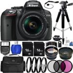 Nikon D5300 DSLR Camera (Black) Bundle with 18-55mm f/3.5-5.6G VR AF-P DX NIKKOR Lens, Carrying Case and Accessory Kit (29 Items)