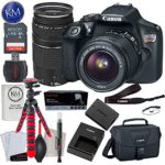 Canon EOS Rebel T6 DSLR Camera with 18-55mm and 75-300mm Lenses + 32GB + Essential Photo Bundle