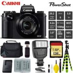 Canon PowerShot G5 X 20.2MP Point and Shoot Digital Camera + Extra Battery + Digital Flash + Camera Case + 128GB Class 10 Memory Card – International Version