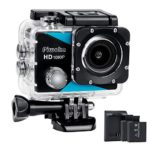 Sports Action Camera 1080P, Piwoka Ultra HD 12MP Waterproof Cam, 170° Wide Angle Underwater Camcorder with 2 Batteries, Battery Charger and Mounting Accessories