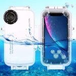 HAWELL iPhone XR Diving Case, Professional [40m/130ft] Surfing Swimming Snorkeling Photo Video Waterproof Protective Case Underwater Housing for iPhone with Lanyard (iPhone XR White)