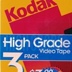Kodak Pack of 3 High Grade T-120 Blank VHS Tape