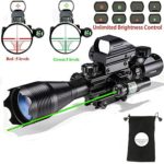 Rifle Scope Combo C4-16x50EG with Laser and 4 Holographic Red&Green Dot Sight