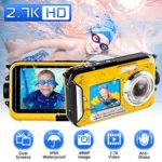 Waterproof Camera Underwater Camera Full HD 2.7K 48 MP Camera Selfie Dual Screens Point and Shoot Camera Selfie Dual Screen Waterproof Camera for Snorkeling (806DY) (806DY)