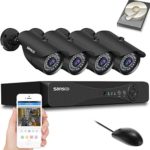 SANSCO Pro CCTV Security Camera System with FHD 1080P DVR, 4 Bullet Cameras (All HD 1080p 2MP), 1TB Internal Hard Drive Disk 24/7 Or Motion Recording – All-in-One Wired Surveillance Cameras Kit