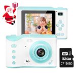 Kids Camera, 8.0MP Creative Digital Dual Camera, Rechargeable Children Camcorder with 2.8” Touch Screen, 4X Digital Zoom, Gift for 3-12 Years Old Girls Boys Christmas, Blue(32GB TF Card Included)