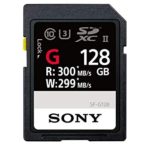 Sony SF-G128/T1 High Performance 128GB SDXC UHS-II Class 10 U3 Memory Card with Blazing Fast Read Speed up to 300MB/s (Renewed)