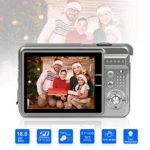HD Mini Digital Cameras,Point and Shoot Digital Cameras for Kids Teenagers-Travel,Camping,Gifts (Silver)