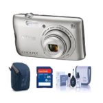 Nikon Coolpix A300 Digital Point & Shoot Camera, Silver – Bundle With Camera Case, 8GB SDHC Card, Cleaning Kit