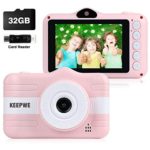 Kids Camera, Digital Camera for Kids Gifts, Camera for Kids 3-10 Year Old 3.5 Inch Large Screen with 32GB SD Card, SD Card Reader, 2019 Upgraded (Pink)
