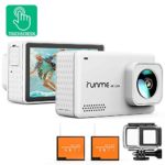 Runme R3 4K Action Camera Touch Screen 16MP Adjustable Wide Angle Waterproof Camcorder, Sports Camera with Accessories Kit & 2 Batteries (White)