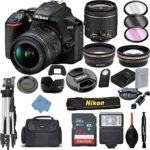 Nikon D3500 Digital SLR Camera & 18-55mm VR DX AF-P Lens with 32GB Card + Case + Tripod + 2 Lens Kit+ Ultimate Deals Accessory Bundle