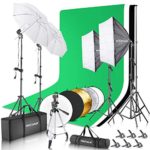 Neewer Complete Photography Lighting Kit: 8.5x10feet Background Support System/800W 5500K Umbrellas Softbox Continuous Lighting Kit/5-in-1 Reflector Disc/Tripod/Phone Holder/Carry Bag for Studio