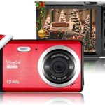 Digital Camera for Beginners, Vmotal 12MP 3.0″ LCD Rechargeable HD Digital Video Camera, Lightweight Point and Shoot Digital Camera for Kids/Teenagers/Students (Red)
