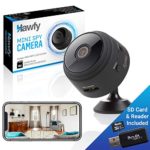 Hawfy Mini HD Wireless Hidden Camera – Magnetic Feature for Easy Installation with SD Card and Reader – Smart Motion Detection, Instant Push Notifications, Night Vision Spy Cam – Mini Spy Camera