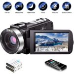 Video Camera Camcorder Full HD 1080P 30FPS 24.0 MP IR Night Vision Vlogging Camera Recorder 3.0 Inch IPS Screen 16X Zoom Camcorders YouTube Camera Remote Control with 2 Batteries