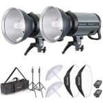 Neewer 1200W Studio Strobe Flash Photography Lighting Kit:(2) 600W Monolight with 2.4G Wireless Trigger,(2) Lampshade,(2) Softbox,(2) Umbrella,(2) Light Stand,(1) Bag for Shooting Bowens Mount(Q600N)
