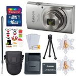 Canon PowerShot ELPH 180 Digital Camera (Silver) 8X Optical Zoom + 16GB Memory Card + Point & Shoot Case – Holiday Accessory Bundle!