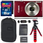 Canon PowerShot ELPH 180 Digital Camera with is and Smart AUTO Mode (RED), Transcend 16GB, Camera Case and Premium Accessory Bundle