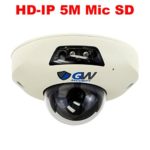 GW Security 5 Megapixel Sony Starvis HD 1920P PoE 1.9mm 160° Wide Angle Night Vision 2 Way Audio Security Mini Dome IP Camera Built-In Microphone and Micro SD slot, Audio Recording Power Over Ethernet