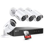ANNKE 8 Channel Security Camera System 5-in-1 1080P lite H.264+ Wired DVR with 1TB Surveillance Hard Disk Drive and 4X 1080P HD Weatherproof Bullet CCTV Cameras with IR-cut Night Vision LEDs
