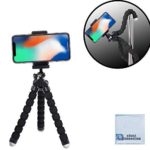 Acuvar 6.5″ inch Flexible Tripod with Universal Mount for All Smartphones & an eCostConnection Microfiber Cloth