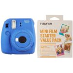 Fujifilm Instax Mini 9 Instant Camera Cobalt Blue w/ Fujifilm Starter Film Pack