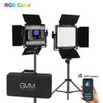GVM RGB LED Video Light, Photography Lighting with APP Control, Video Lighting Kit for YouTube Studio, 2 Packs Led Panel Light, 3200K-5600K, CRI 97