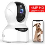 COOAU 4MP HD Home Security Camera, AI WiFi IP Pet Camera Wireless Baby Monitor with Face, Sound and Motion Detection, Motion Tracking, Night Vision, Two-Way Audio, Work with Cloud Service and Alexa
