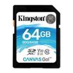 Kingston Canvas Go! 64GB SDXC Class 10 SD Memory Card UHS-I 90MB/s R Flash Memory Card (SDG/64GB)