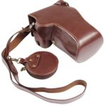 Pinyu Anti-Scratch PU Leather Camera Bag Protective Cover Carrying Handbag Case with Shoulder Strap for Canon EOS RP Camera Accessorie (Bundle : Brown)