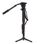 Camera Monopod,WIth Fluid Pan Head Quick Release Plate And Removable feet, 63 Inch Max Load 11 LB for DSLR Cameras or Video